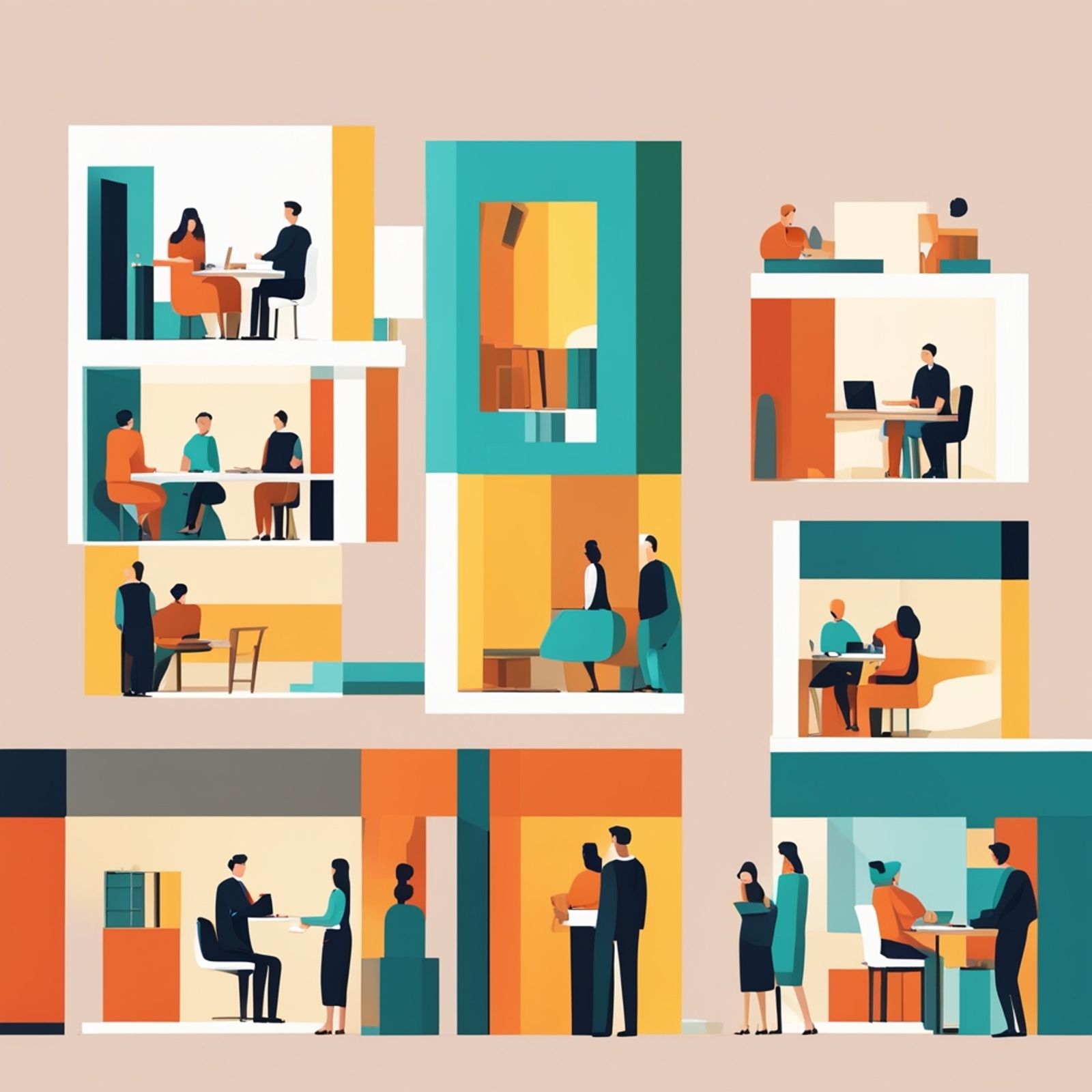 choose a CRM software : an illustration of a workplace seen from the outside